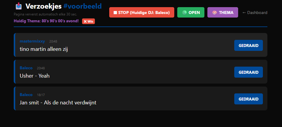 Screenshot van update