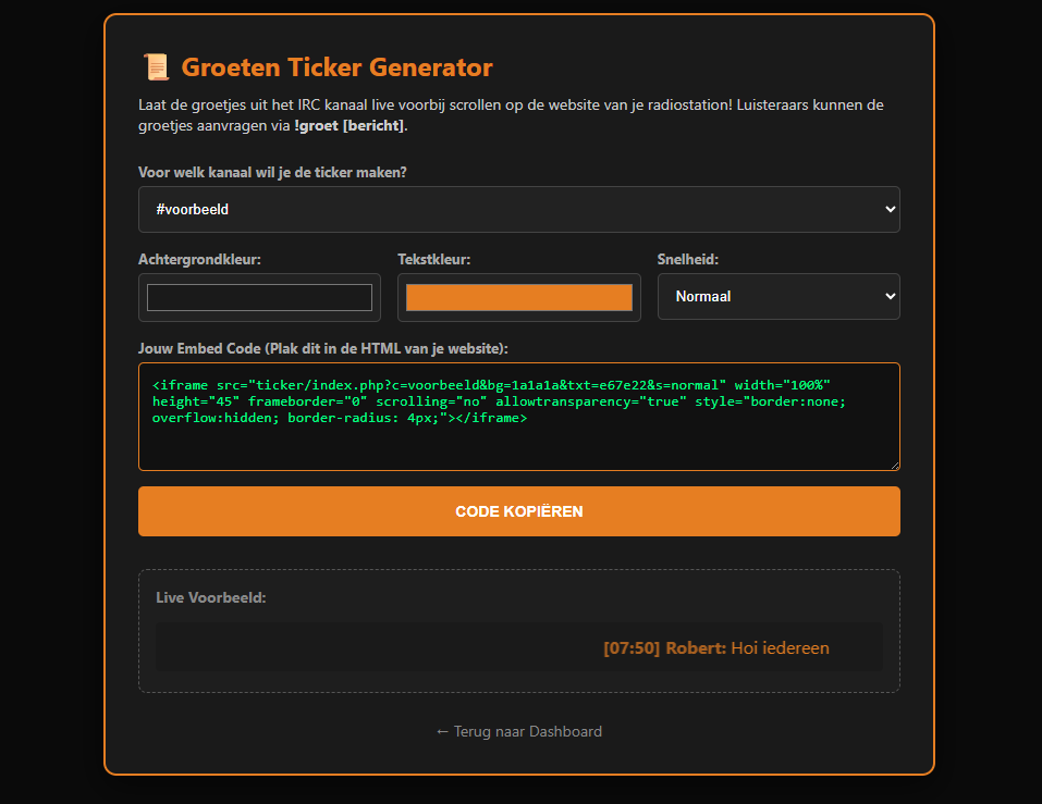 Screenshot van update