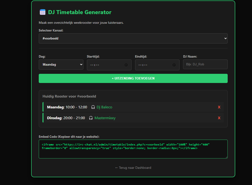 Screenshot van update