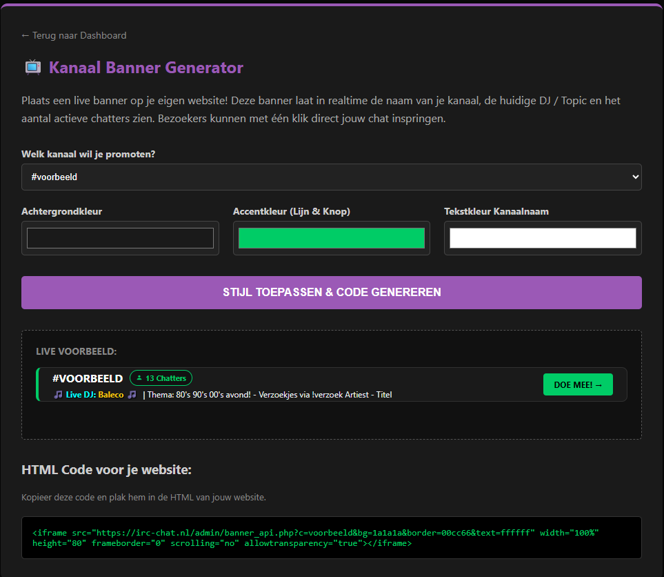 Screenshot van update